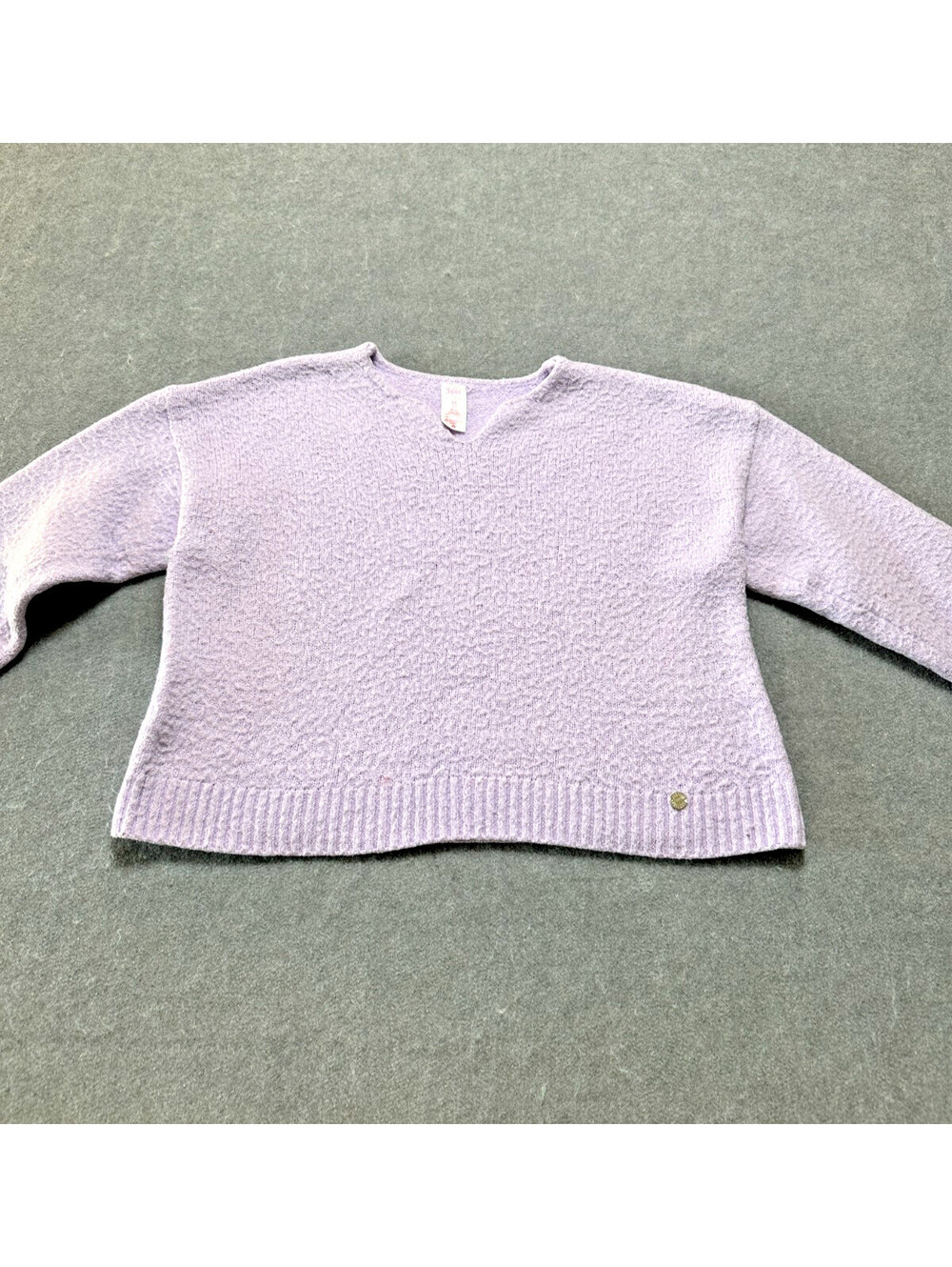 Justice Fuzzy Knit Sweater Lavender Girls Medium 10